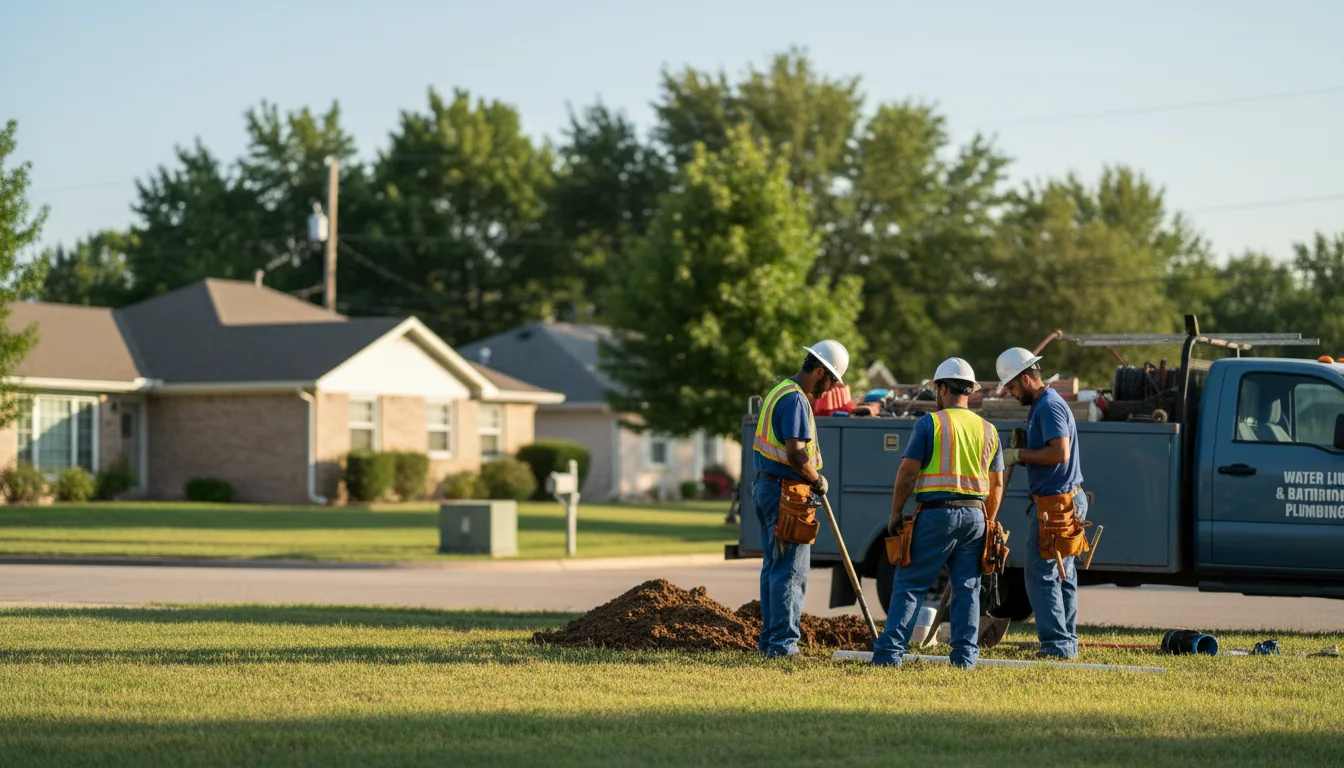 Residential water line and bathroom plumbing service in Broseley, MO